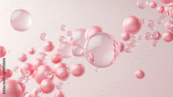 Obraz Digital breakdown of hyaluronic acid, NAG, and amino acids, skincare science, detailed composition