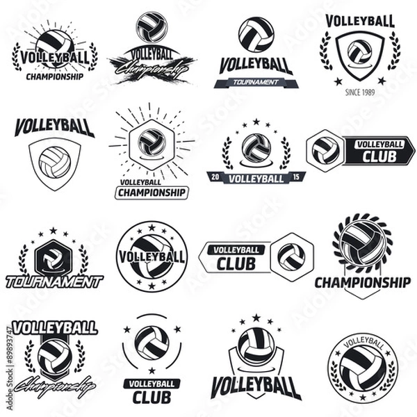 Obraz Volleyball label