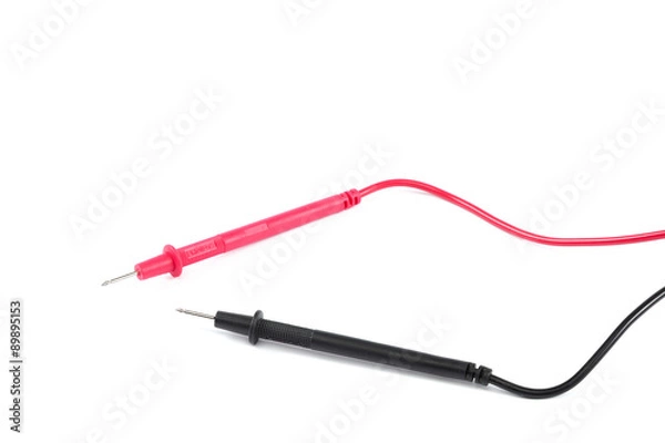 Obraz Electrical wires with probes on white background.