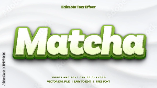 Obraz Matcha text effect - 3d text effect style.