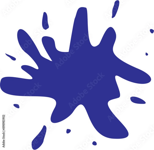 Fototapeta Color paint splatter. Colorful oval horizontal stains, abstract paints splashes and wet splats. Vector shapes with splashes.