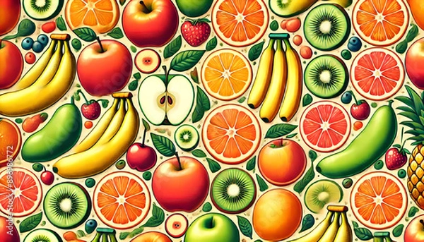 Obraz seamless pattern with fruits
