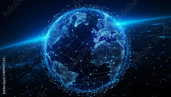 Fototapeta global network connectivity technology