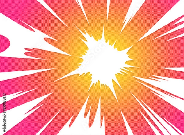 Fototapeta インパクトのあるアニメ風の集中線の背景