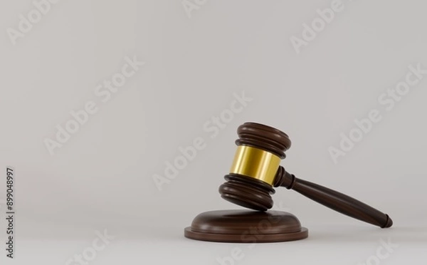 Obraz 3d render Judge's hammer. Law