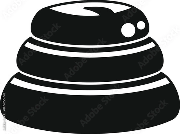 Fototapeta Black glyph icon representing a modern smart speaker assistant, listening for a voice command