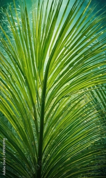 Obraz Lush Green Palm Leaf Texture.