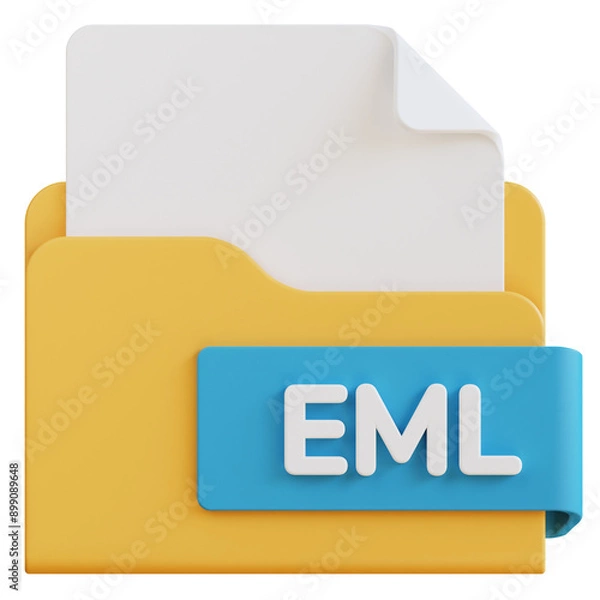Fototapeta 3d eml file folder illustration with transparent background