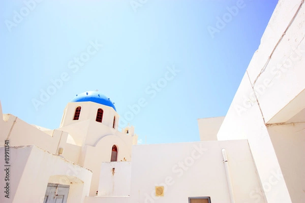 Obraz White and blue Santorini
