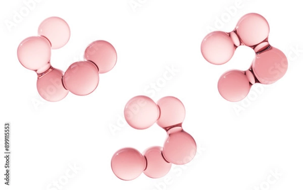 Obraz Transparent biological molecule, 3d rendering.