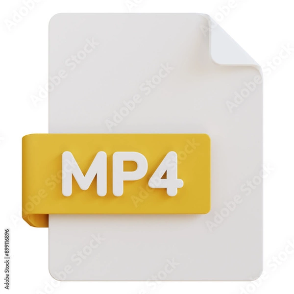 Fototapeta mp4 file extension 3d illustration