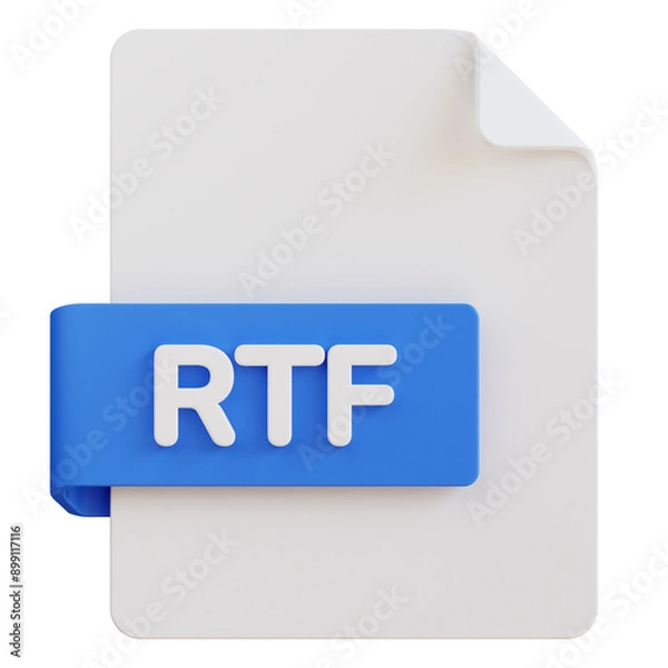 Fototapeta rtf file extension 3d illustration