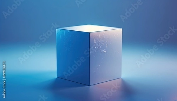 Fototapeta Abstract blue cube