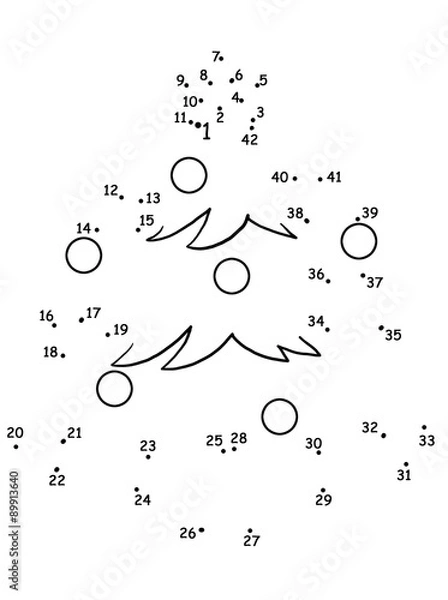 Obraz gioco dei puntini, albero di natale