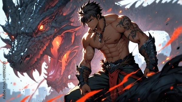 Obraz Anime Dragon Warrior Characters