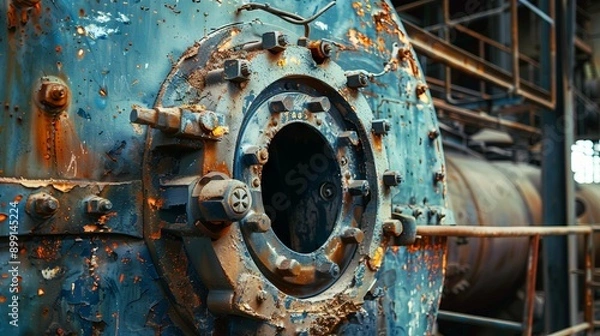 Obraz A rusted metal object with a hole in the middle