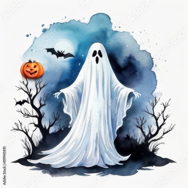 Obraz halloween background with ghost