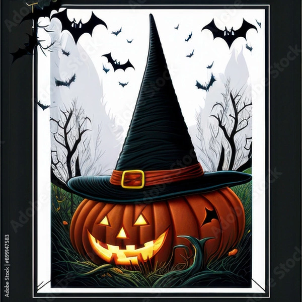 Obraz halloween background with pumpkin