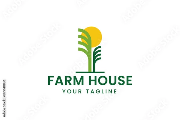 Fototapeta Simple farm vector logo design