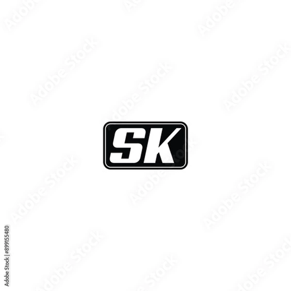 Fototapeta Alphabet letter icon logo SK. Letters SK Line Monogram Logo, suitable for business with SK or KS initials