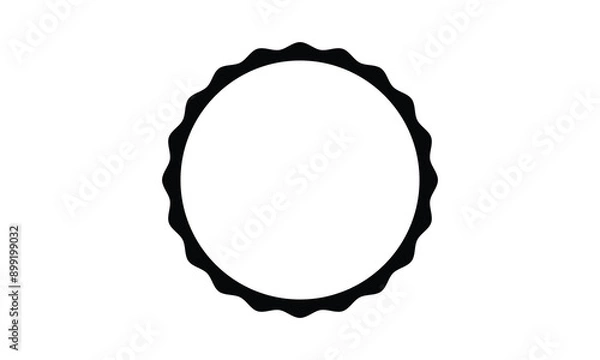 Fototapeta stickers in the form of a starburst multi-pointed star. Scallop edge frames, isolated with white background.