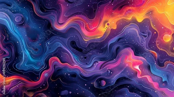 Fototapeta Abstract colorful swirling galaxy background.