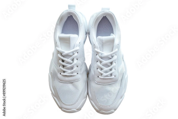 Obraz A Pair of Pristine White Sneakers Ready for Action