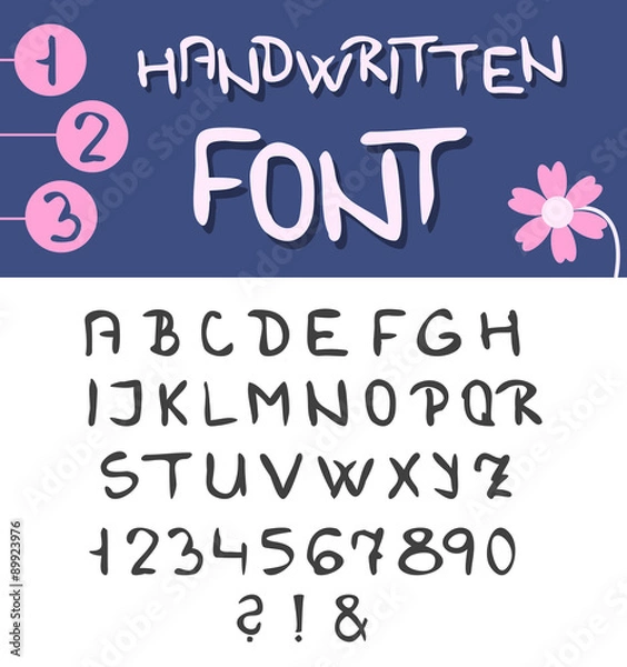 Fototapeta Vector alphabet. Hand drawn fonts set on a white background.