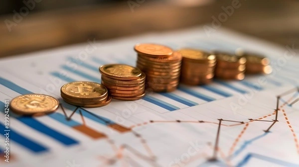 Obraz coins on the newspaper