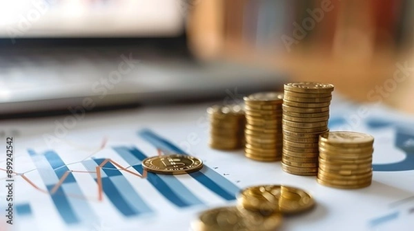 Obraz coins on the newspaper