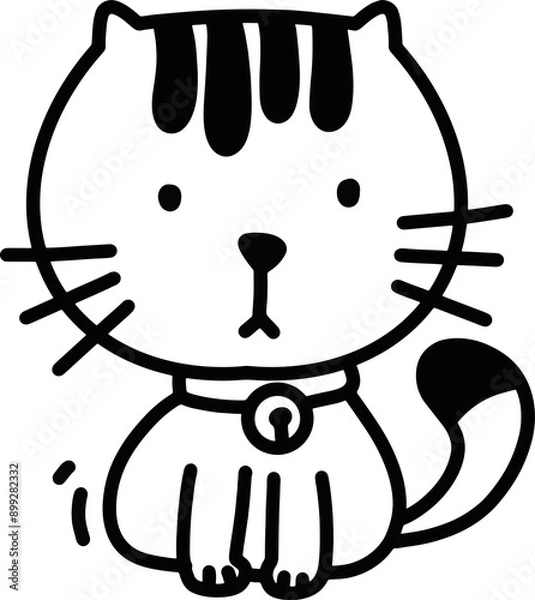 Obraz cat cartoon doodle