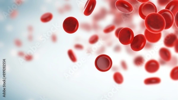 Fototapeta Red blood cells with a white background. Generated Ai