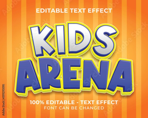 Obraz Editable text effect kids arena 3D text effect with orange background