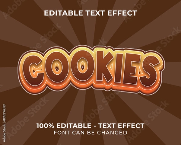Obraz Editable text effect cookies 3D text effect with chocolate background