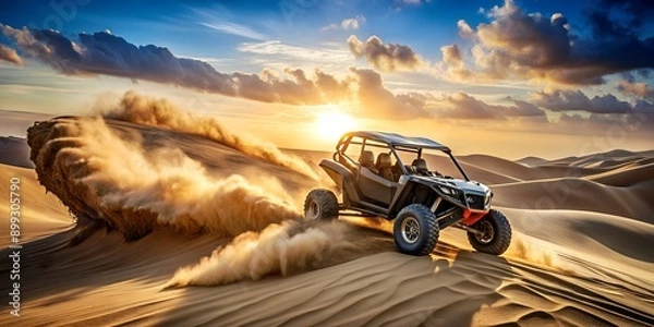 Fototapeta sand dune bashing offroad utv rally buggy AI Generative