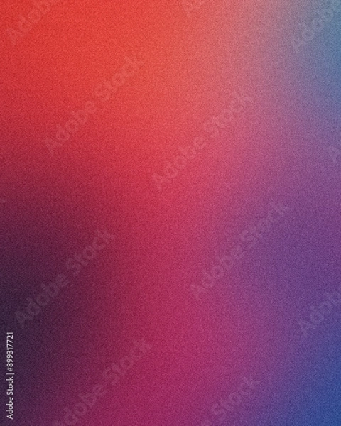 Fototapeta Gradient abstract background transition from red to blue blending through shades of pink and purple, gradient backdrop noise texture