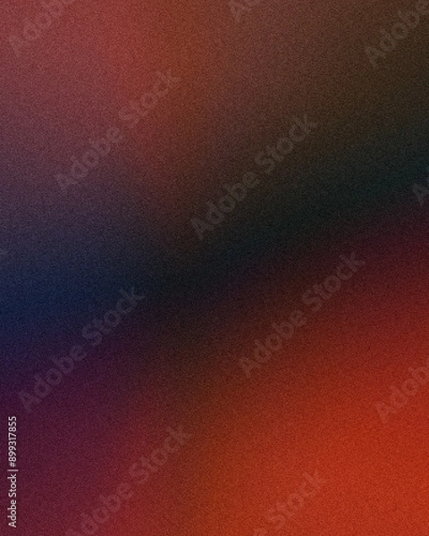 Fototapeta Gradient background transitioning smoothly from deep red to dark blue, soft and blended texture with a grainy speckled effect
