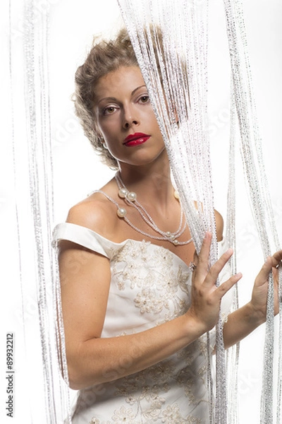 Obraz A beautiful bride dressed in white