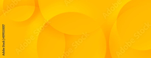 Fototapeta yellow abstract background with overlapping circles shapes