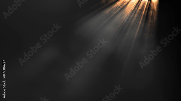 Obraz A dramatic black background with a gradient gold spotlight streaming down, creating an elegant and mysterious atmosphere.
