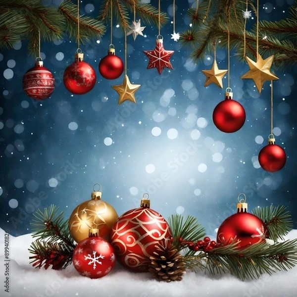 Obraz christmas background with balls