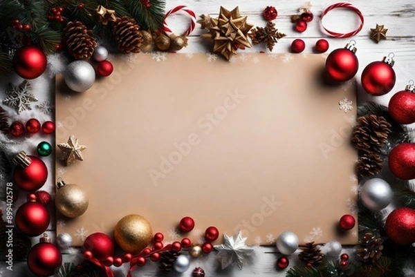 Obraz christmas frame with christmas decorations