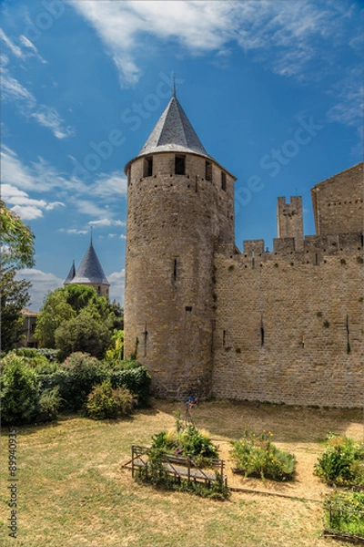 Obraz Carcassonne, France. One of the towers of the castle Comtal