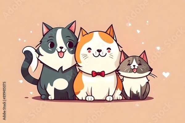 Fototapeta cat and dog