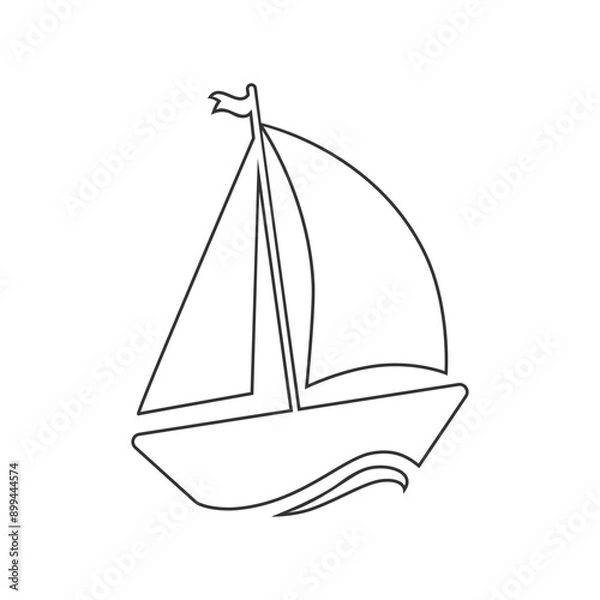 Obraz Ship icon vector template, Travel design icon concepts, Creative design
