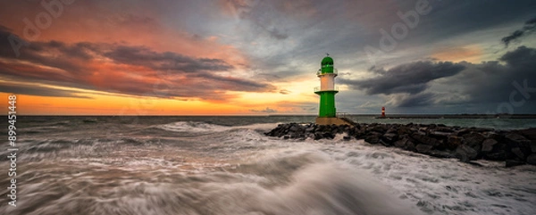 Obraz Stormy Sunset at the Baltic Sea