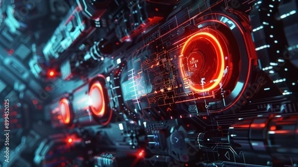 Obraz Modern conceptual tech futuristic background