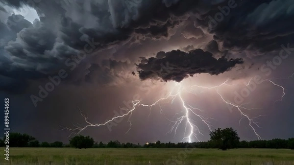 Fototapeta Default_The_Wrath_of_God_Lightning_and_thunderstorm_in_the_sky
