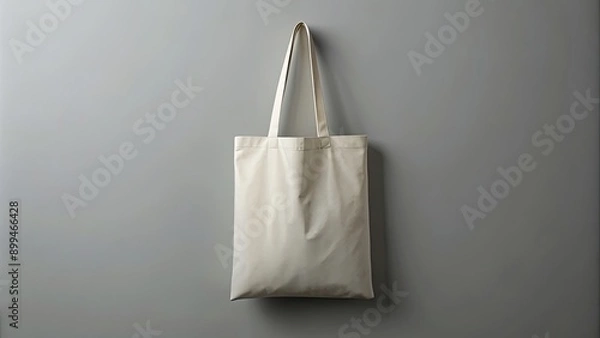 Fototapeta Empty tote bag mockup with blank canvas for customization, tote bag, mockup, empty, customizable, canvas, design, blank