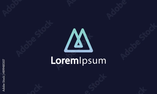 Obraz Letter M creative and simple technological electric modern business logo
